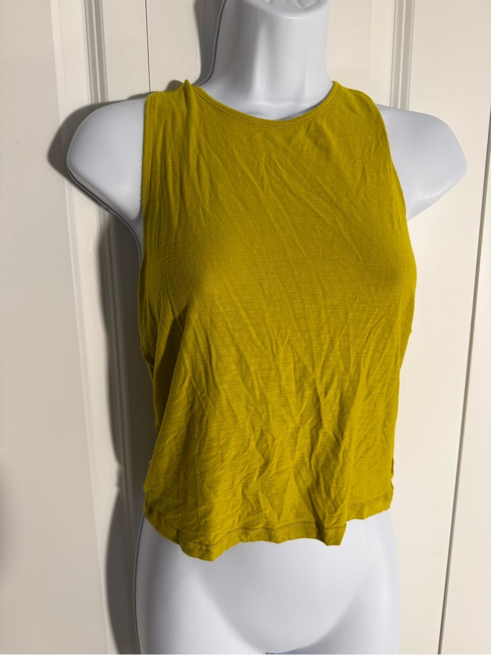 aerie Women's Crop Tank Top - Mustard Yellow